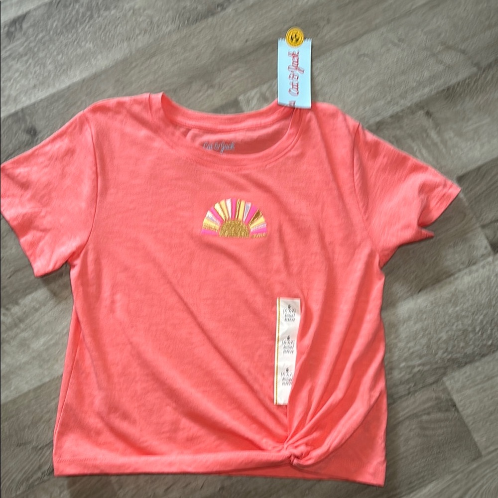 Cat & Jack Pink Short Sleeve Tee with Sun Graphic